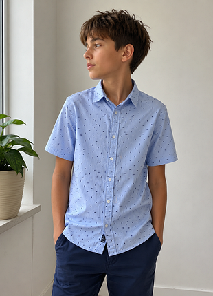 Хлопковая рубашка на мальчика 12-13 лет h&amp;m.
