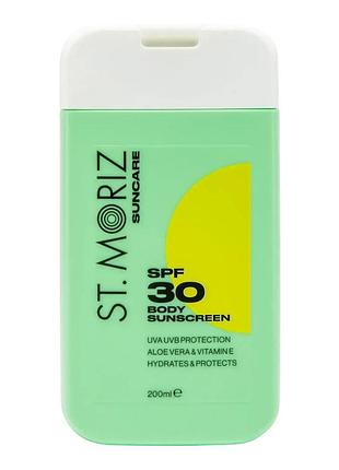 Солнцезащитный лосьон для тела st moriz suncare spf 30 body sunscreen, 200 мл