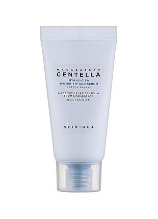 Skin1004 madagascar centella hyalu-cica water-fit sun serum uv spf 50+ pa++++ 15 ml зволожувальна сонцезахисна сироватка для обличчя