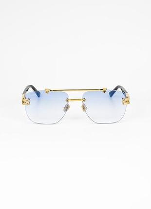 Очки солнцезащитные унисекс bust out pablo oro/nero blue безободковые безоправные