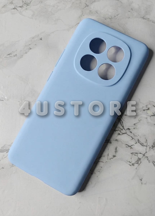 Чохол силіконовий silicone case на xiaomi redmione 15 4g 5g м'який софт тач блакитний із захистом камери з мікрофіброю
