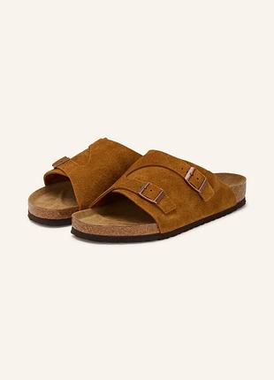 Birkenstock сандлії zürich' in caramel унісекс шльопанці натур замша