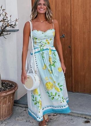 Сукня лимони котон zara
