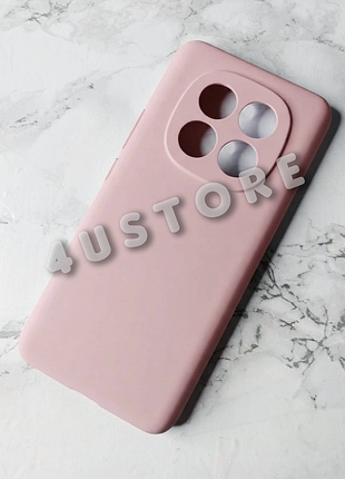Чехол силиконовый silicone case на xiaomi redmi note 15 5g 4g с микрофиброй софт тач с защитой камеры пудровый
