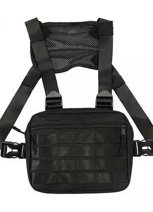 Сумка-жилет чоловіча тактична cordura 1000d чорна