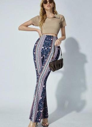 🧊 shein брюки с цветочным принтом s