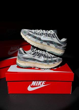 Жіночі кросівки nike p-6000 grey beige green