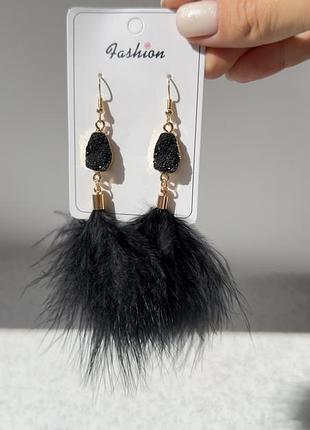 Сережки женские нежные перья украшения zara mango bershka h&m