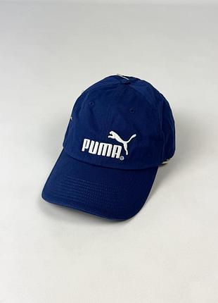 Кепка puma blue men cap оригінал нова синя чоловіча жіноча унісекс розмір one size з великим логотипом