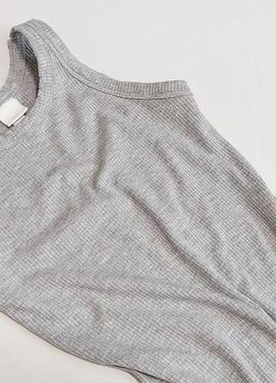 Серое платье майка в рубчик миди от h&amp;m
