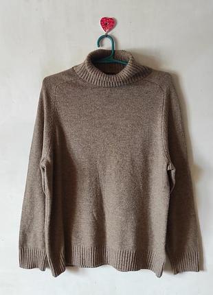 Чоловічий бежевий светр під горло h&m relaxed fit, розмір m (оверсайз)