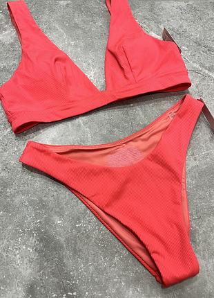 Яскравий купальник victoria’s secret в рубчик купальник вікторія сікрет