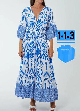 Довга сукня в геометричний принт shein l