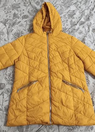 Стильна гірчично-жовта демісезонна куртка m&co l/xl