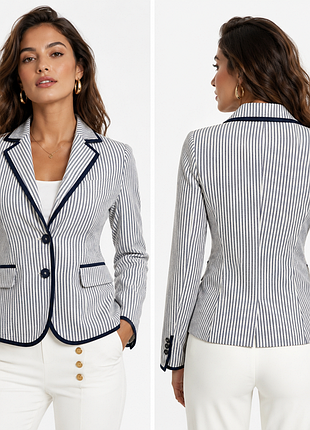 Massimo dutti, женский блейзер, в морском стиле. размер xs