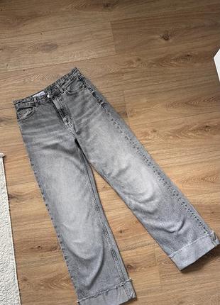 Топ модель! знижена ціна! джинси zara 38 m розмір!графіт прямі,широкі