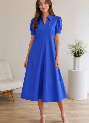 Платье длинное mango casual из хлопка