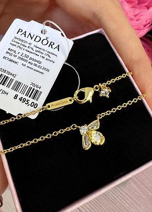 Намисто пандора позолота кулон pandora ланцюжок «медоносна бджілка» намисто підвіска кольє оригінальний кулон пандора новий бірка пломба