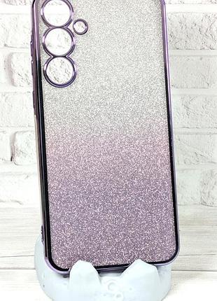 Чехол luxury case для samsung galaxy a55 5g/ a556 бампер силиконовый блестящий фиолетовый