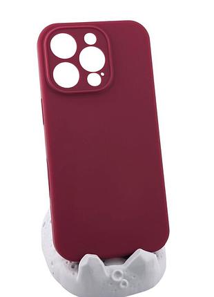 Чохол silicone case box для apple iphone 16 pro бампер з мікрофіброю бордовий (без лого)