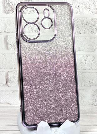 Чехол luxury case для xiaomi redmi note 14 4g global (код модели 24117rn76g / 24117rn76o) бампер силиконовый фиолетовый блестящий