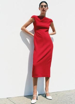 Облегающее платье миди zw collection от zara, размер xs