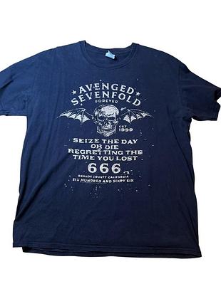 Vintage y2k mens avenged sevenfold seize the day t shirt black size м-л 666 чоловіча футболка