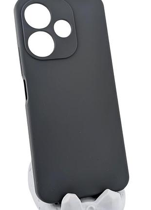 Чехол silicone cover для xiaomi redmi 13 бампер soft touch с микрофиброй темно-серый