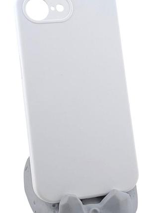 Чехол silicone case box для apple iphone 16e бампер с микрофиброй белый (без лого)