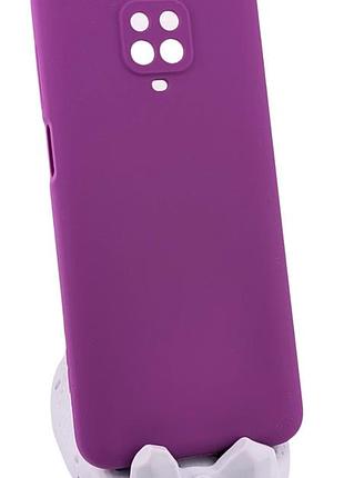 Чехол silicone cover для xiaomi redmi note 9s бампер с микрофиброй фиолетовый