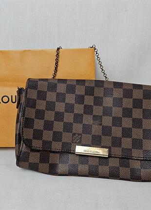 Сумка louis vuitton damier favorite з полотна коричневого кольору