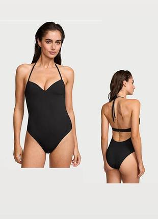 Жіночий суцільний купальник victorias secret оригінал чорний м пуш ап чашки m