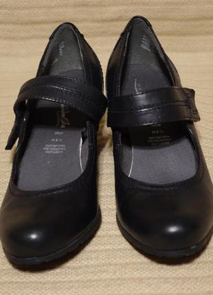Комбинированные черные кожаные туфли medicus deichmann германия 4 1/2 р.3 фото