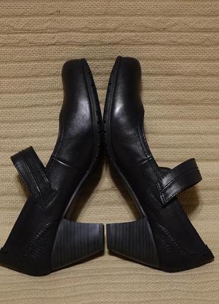 Комбинированные черные кожаные туфли medicus deichmann германия 4 1/2 р.7 фото