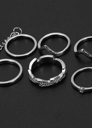 Набор колец фаланговые кольца серебро7 фото