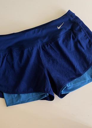 Жіночі двошарові спортивні шорти nike dri-fit 2-