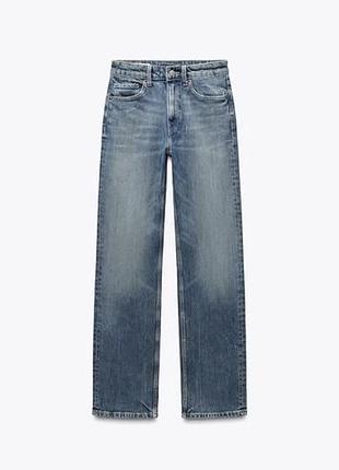 Джинси прямі zara голубі сині , straight , wide leg mom
