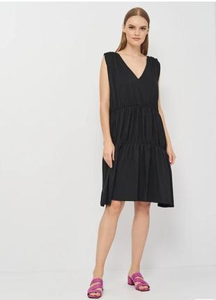 Котонове з воланом по низу плаття 👗 великого розміру