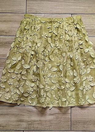 Pio o'kan couture  кутюрна люкс спідниця з 3d квітами