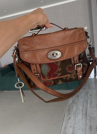 Шкіряна оригінальна сумка fossil