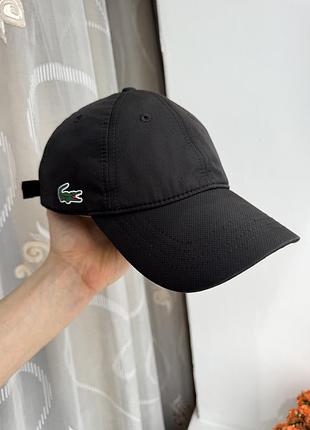 Спортивна бейсболка lacoste оригінал кепка lacoste унісекс не глибока посадка чорна бейсболка