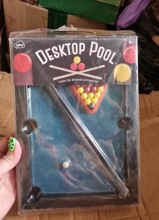 Компактний настільний більярдний стіл npw desktop pool із синім сукном і аксесуарами в комплекті