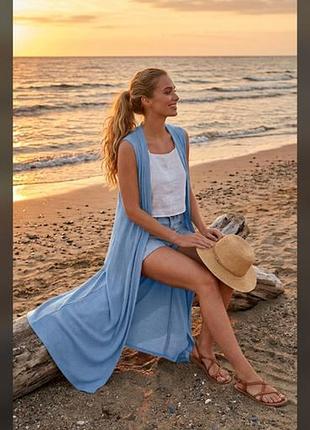 Стильна накидка кімоно в підлогу блакитного кольору boohoo