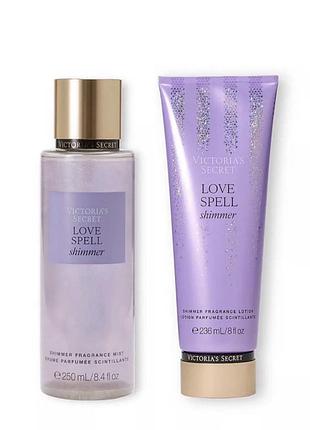 Оригінальний набір victoria’s secret love spell shimmer