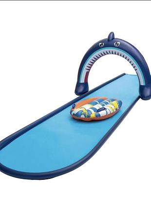 Надувна гірка акуляча арка playtive 500×95×100 синя