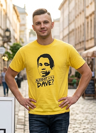 Футболка бесшовная gildan с надписью "alright dave? "