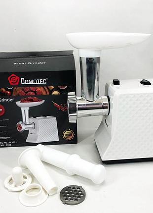 М'ясорубка електрична domotec r3391 2000вт, потужна компактна м'ясорубка для дому 3 в 1