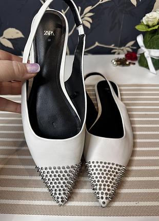 ⚜️♥️ zara , класні мюлі, натур шкіра, 38