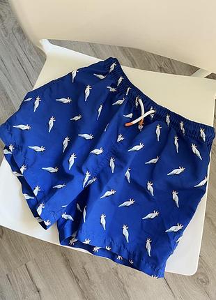 Шорти пляжні з плавками сіточкою папуги zara плавки