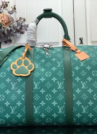 Louis vuitton keepall сумка мужская спортивная зеленая дорожная
